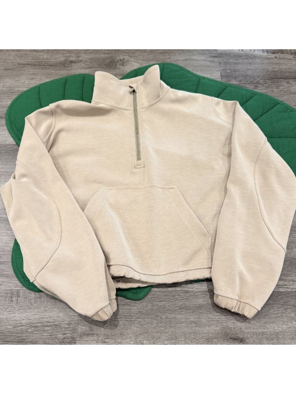 Lululemon Womens 10 Brushed Softstreme Half Zip Sweatshirt Brown Tan Athleisure